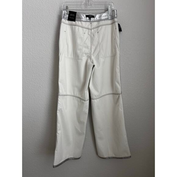AFRM Faux Leather Wynn Cargo Pants in Silver Metallic - Picture 10 of 13